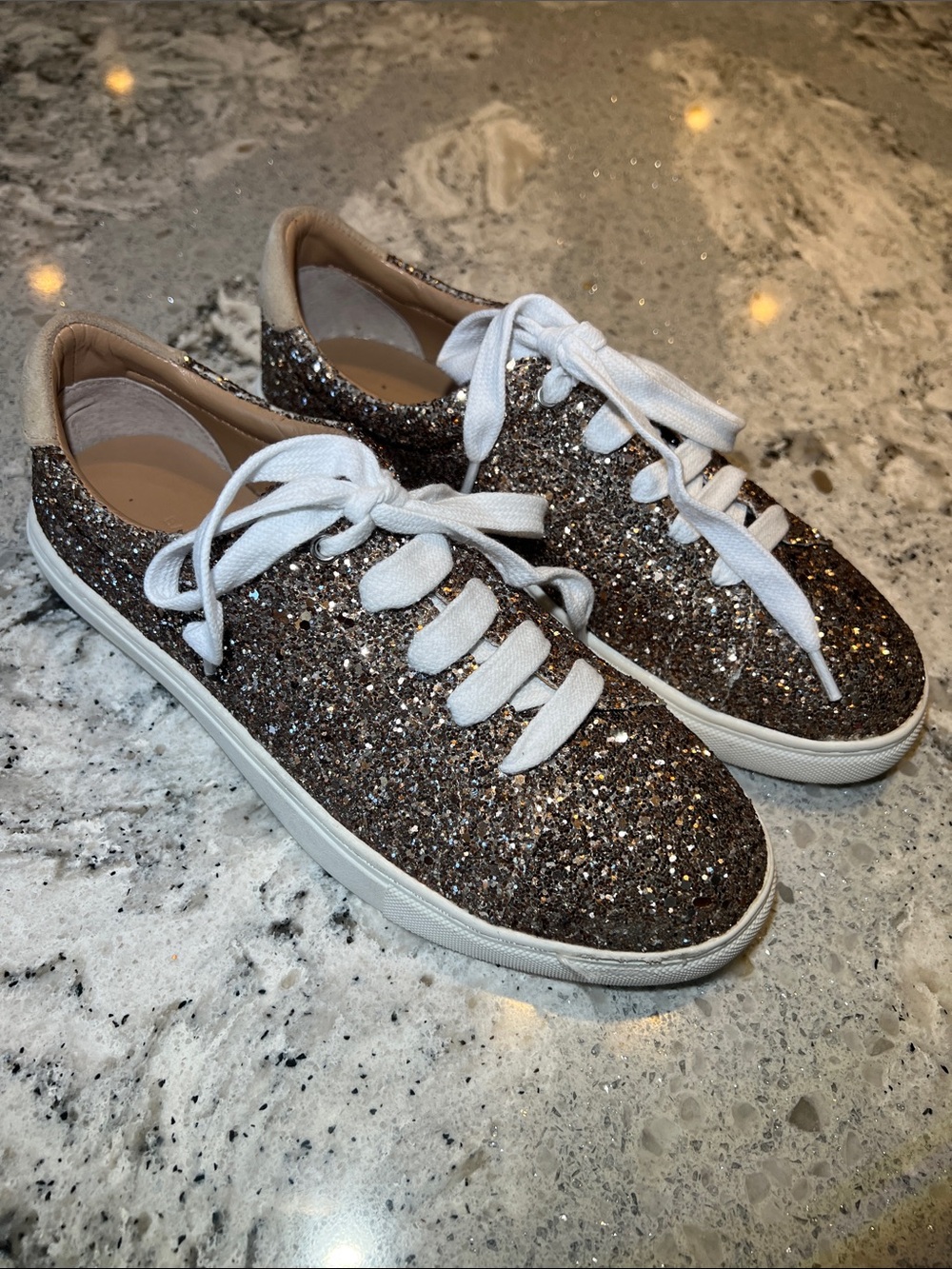 NEW Banana Republic Essential Glitter Sneakers Bronze Gold Size 7